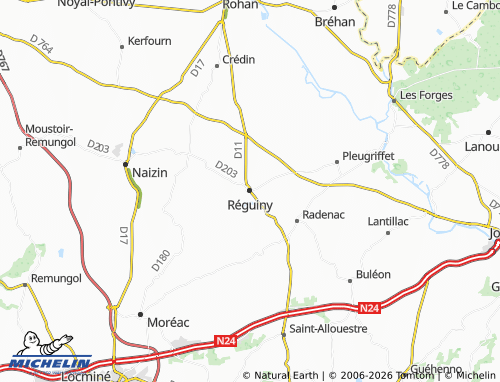MICHELIN Réguiny map - ViaMichelin