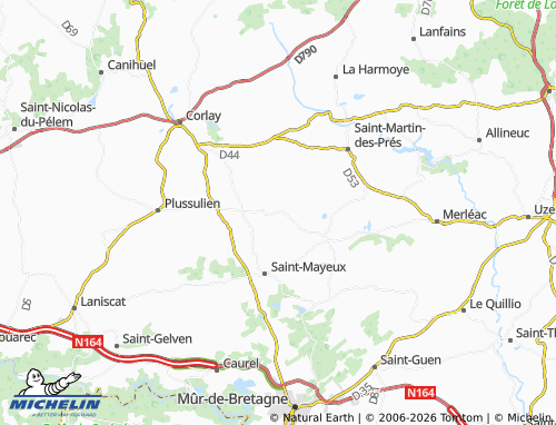 MICHELIN Guerlézan map - ViaMichelin