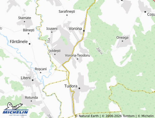 MICHELIN Vorona-Teodoru map - ViaMichelin