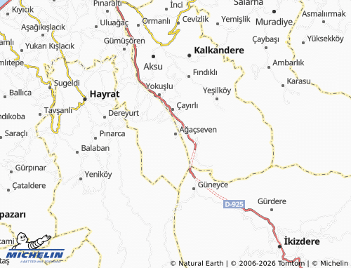 MICHELIN Ağaçseven map - ViaMichelin