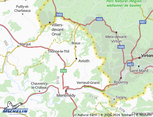 MICHELIN Avioth map - ViaMichelin