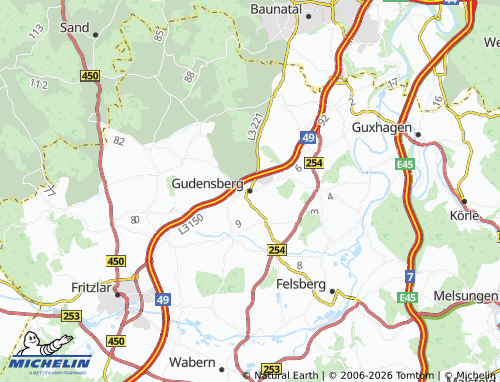 Mapa MICHELIN Gudensberg - ViaMichelin