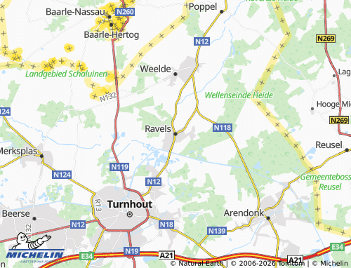 MICHELIN Ravels map - ViaMichelin