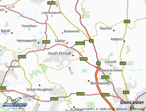 Carte MICHELIN South Elmsall - ViaMichelin