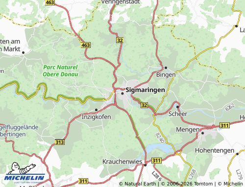 Mapa MICHELIN Sigmaringa - ViaMichelin