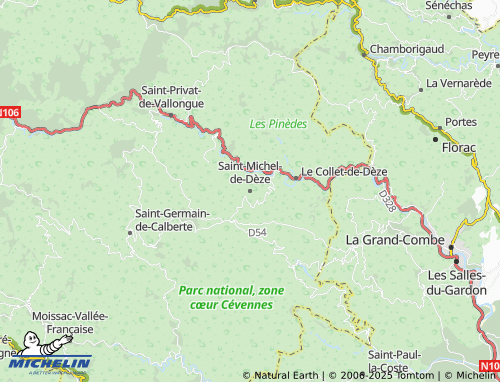 MICHELIN-Landkarte Saint-Michel-de-Dèze - ViaMichelin