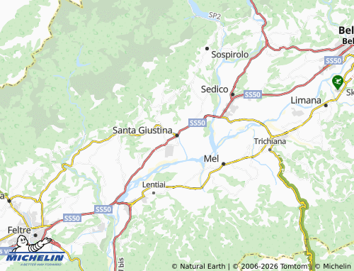 MICHELIN Santa Giustina map - ViaMichelin