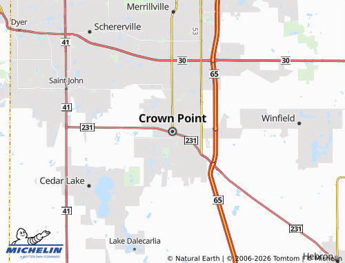 Mapa MICHELIN Crown Point - ViaMichelin