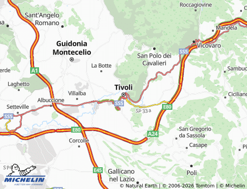 MICHELIN-Landkarte Tivoli - ViaMichelin