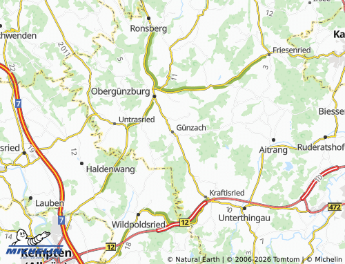 Mappa MICHELIN Günzach - ViaMichelin