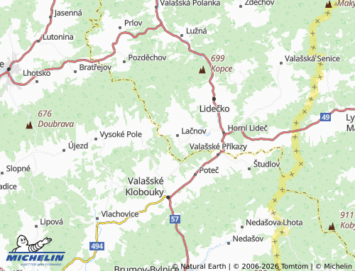 Mapa MICHELIN Lačnov - ViaMichelin