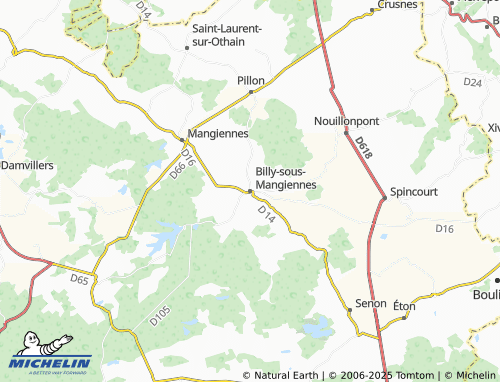 MICHELIN Billy-sous-Mangiennes map - ViaMichelin