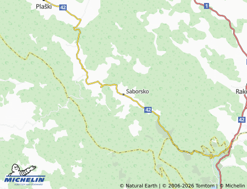 Mapa MICHELIN Saborsko - ViaMichelin