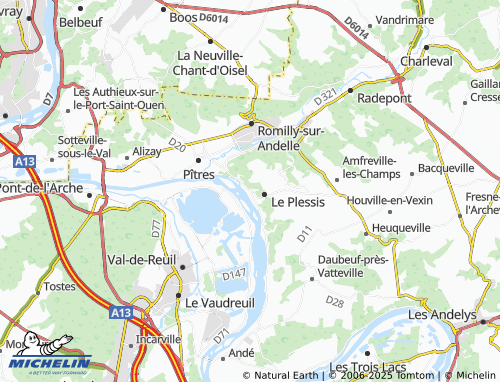 MICHELIN Amfreville-sous-les-Monts map - ViaMichelin