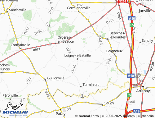 Carte MICHELIN Loigny-la-Bataille - ViaMichelin