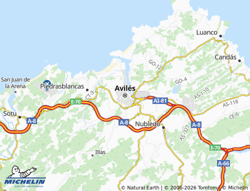 MICHELIN-Landkarte Avilés - ViaMichelin