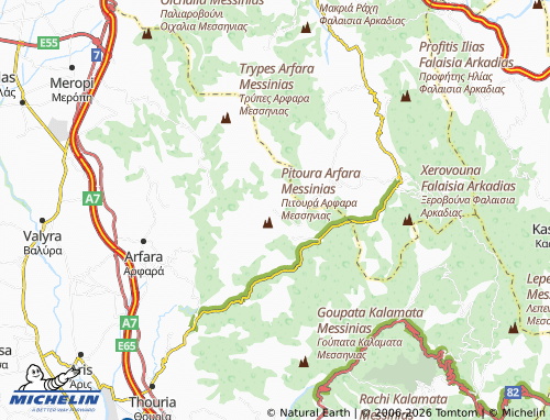 MICHELIN Ano Arfara map - ViaMichelin