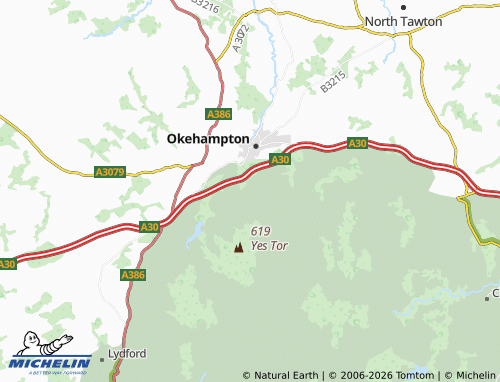 MICHELIN Okehampton Camp map - ViaMichelin