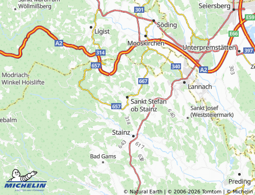 MICHELIN-Landkarte Sankt Stefan ob Stainz - ViaMichelin