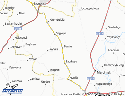 MICHELIN Tumlu map - ViaMichelin