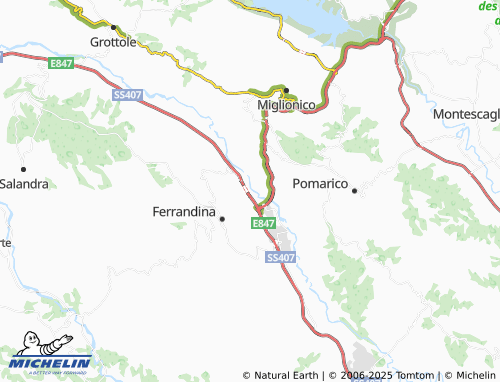 MICHELIN Stazione di Ferrandina map - ViaMichelin