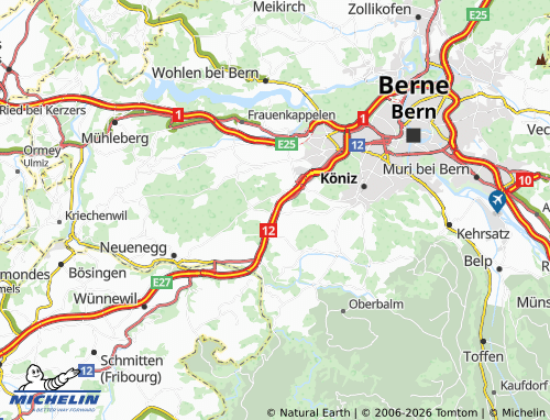 Carte MICHELIN Oberwangen bei Bern - ViaMichelin