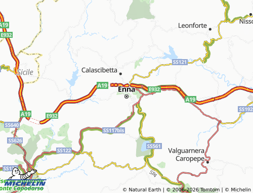 Carte MICHELIN Enna - ViaMichelin