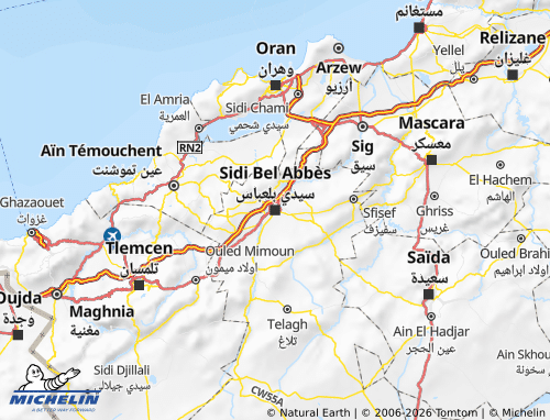 Carte MICHELIN Sidi Bel Abbes - ViaMichelin