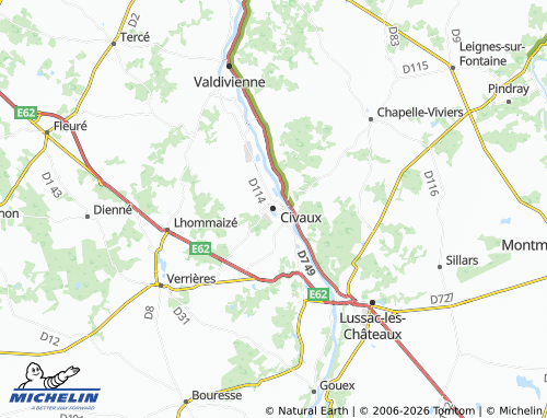 Carte MICHELIN Civaux - ViaMichelin