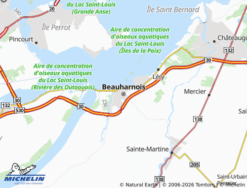 MICHELIN Beauharnois map - ViaMichelin