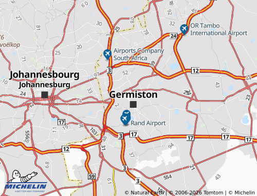 Kaart MICHELIN North Germiston - ViaMichelin