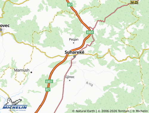Carte MICHELIN Suharekë - ViaMichelin
