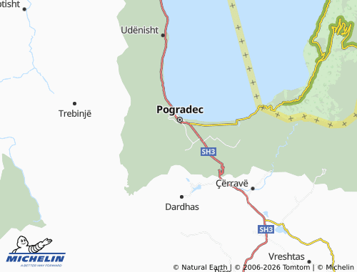 Kaart MICHELIN Vërdovë - ViaMichelin