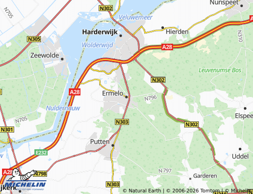 Carte MICHELIN Ermelo - ViaMichelin
