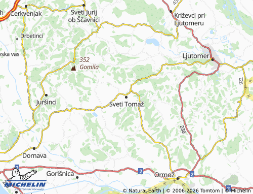 MICHELIN-Landkarte Sveti Tomaž - ViaMichelin