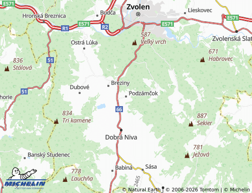 MICHELIN-Landkarte Podzámčok - ViaMichelin