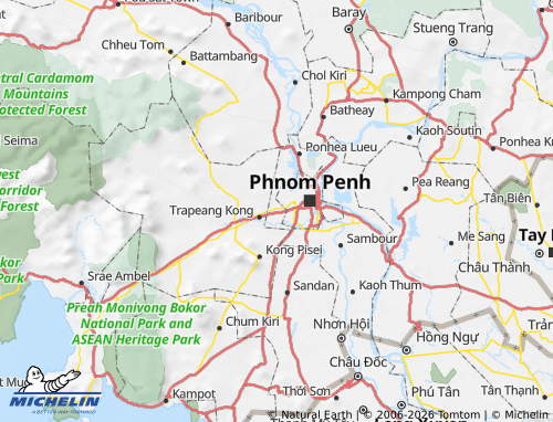 Carte MICHELIN Angk Snuol - ViaMichelin