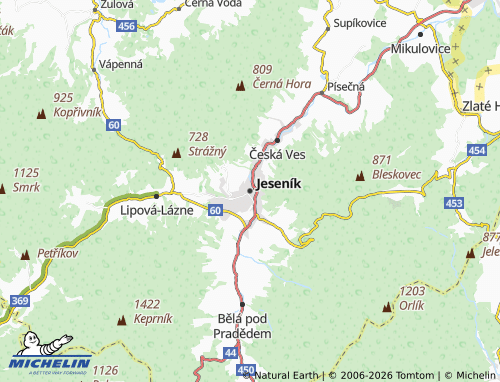 MICHELIN Jeseník map - ViaMichelin