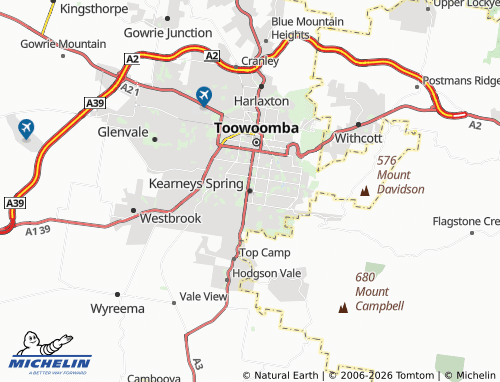 Mappa MICHELIN Kearneys Spring - ViaMichelin