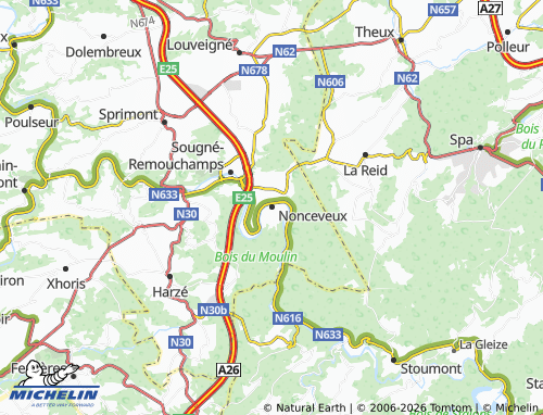 Kaart MICHELIN Nonceveux - ViaMichelin