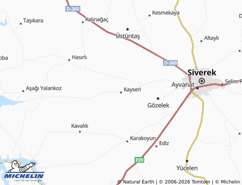MICHELIN Kayseri map - ViaMichelin