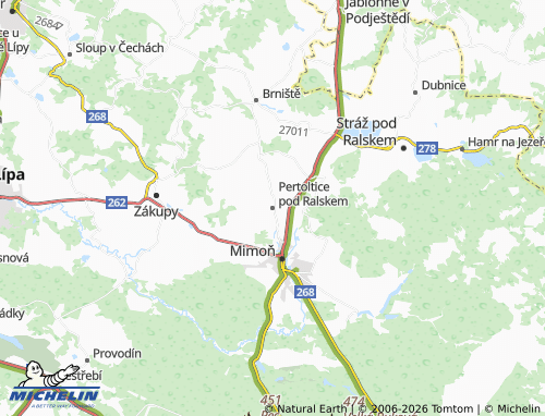 Mappa MICHELIN Pertoltice pod Ralskem - ViaMichelin