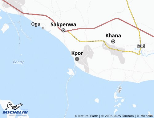 MICHELIN Kpor map - ViaMichelin