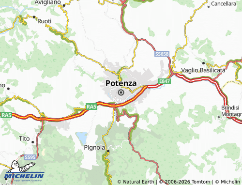 Carte MICHELIN Potenza - ViaMichelin
