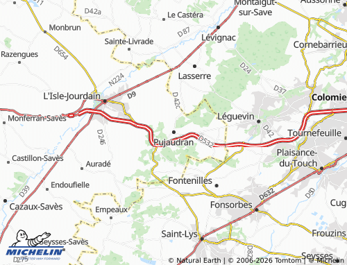 MICHELIN Pujaudran map - ViaMichelin
