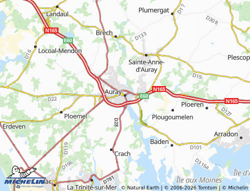 MICHELIN Auray map - ViaMichelin
