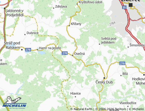 Mappa MICHELIN Osečná - ViaMichelin