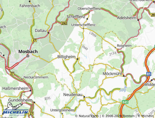 MICHELIN Billigheim map - ViaMichelin