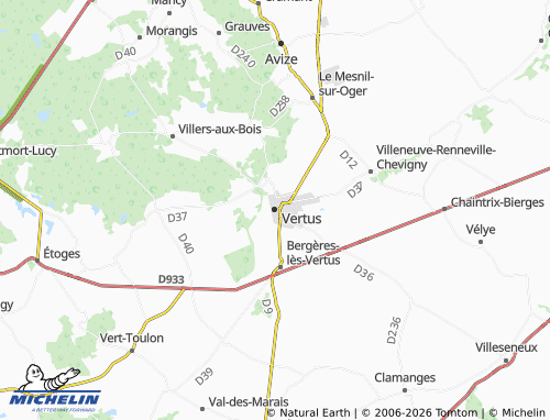 Carte MICHELIN Vertus - ViaMichelin