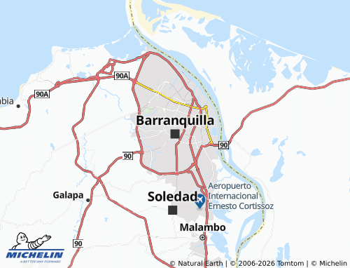 Carte MICHELIN Barranquilla - ViaMichelin